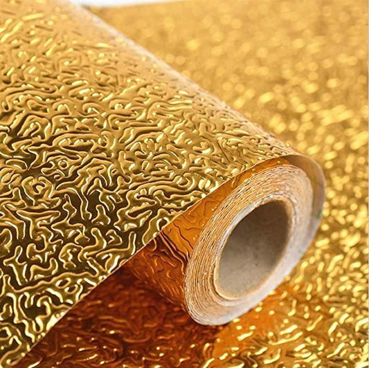 Aluminum Kitchen Foil Oil-Stickers Anti-fouling High-Temperature Self-Adhesive Croppable Wallpaper Sticker