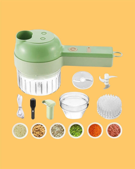 "हर घर की ज़रूरत! 4 in 1 Portable Electric Vegetable Cutter Set