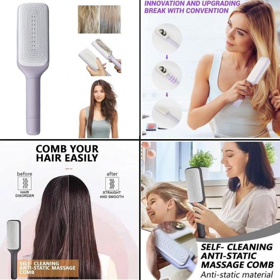 अब बालों की उलझन और झड़ना हुआ Bye-Bye: Self cleaning Anti-static Massage Comb